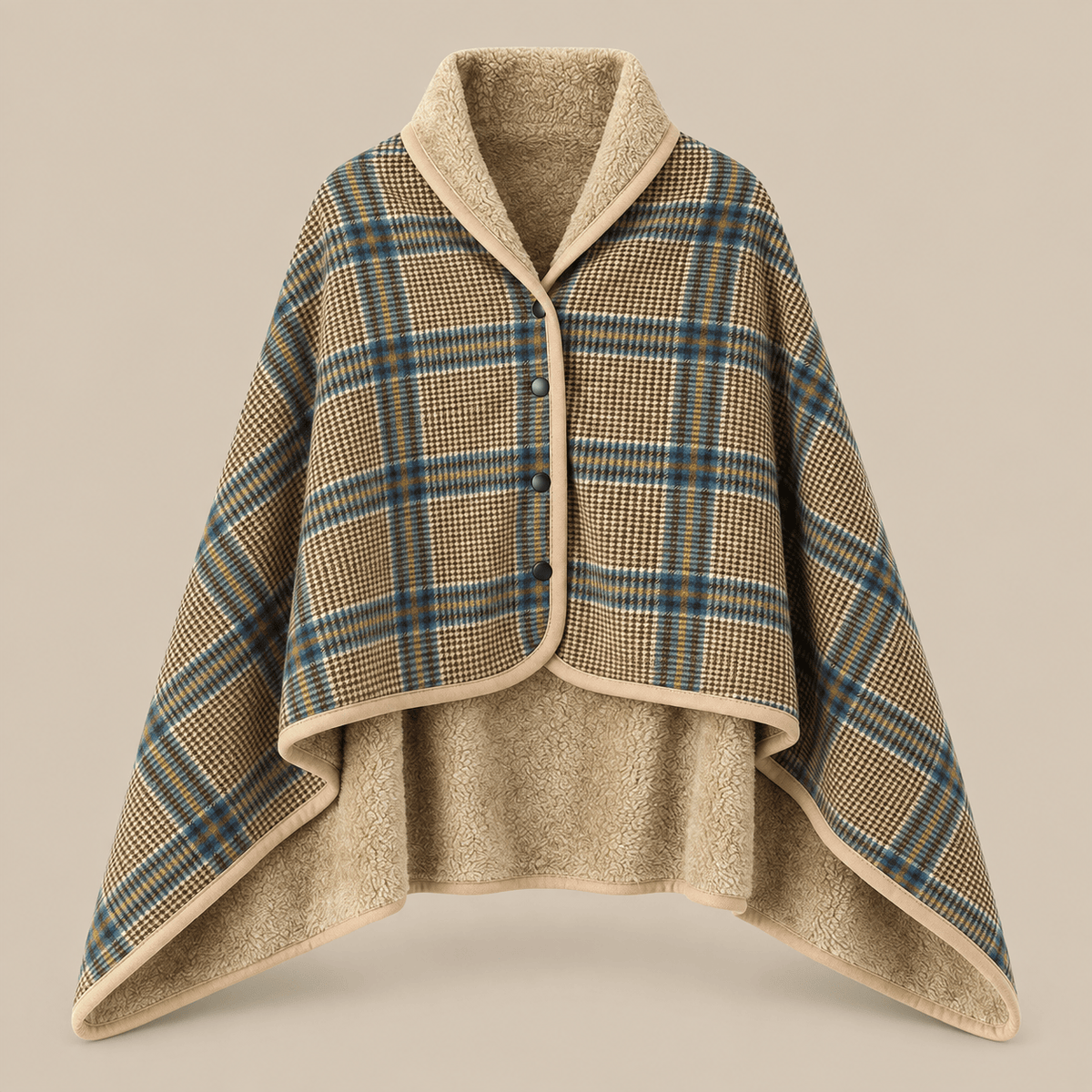 Ton poncho Poncho Polaire Portable À Carreaux