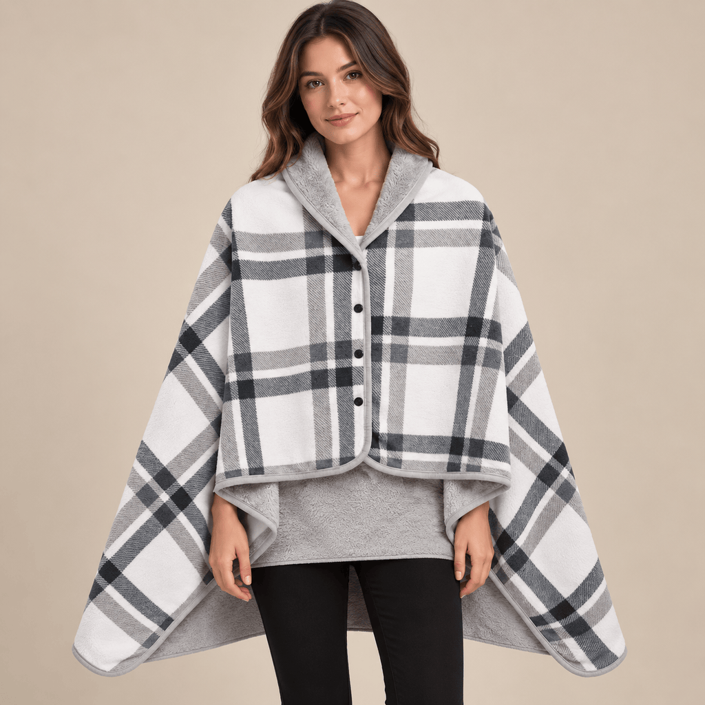 Ton poncho Poncho Polaire Portable À Carreaux