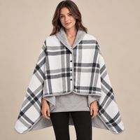 Ton poncho Poncho Polaire Portable À Carreaux