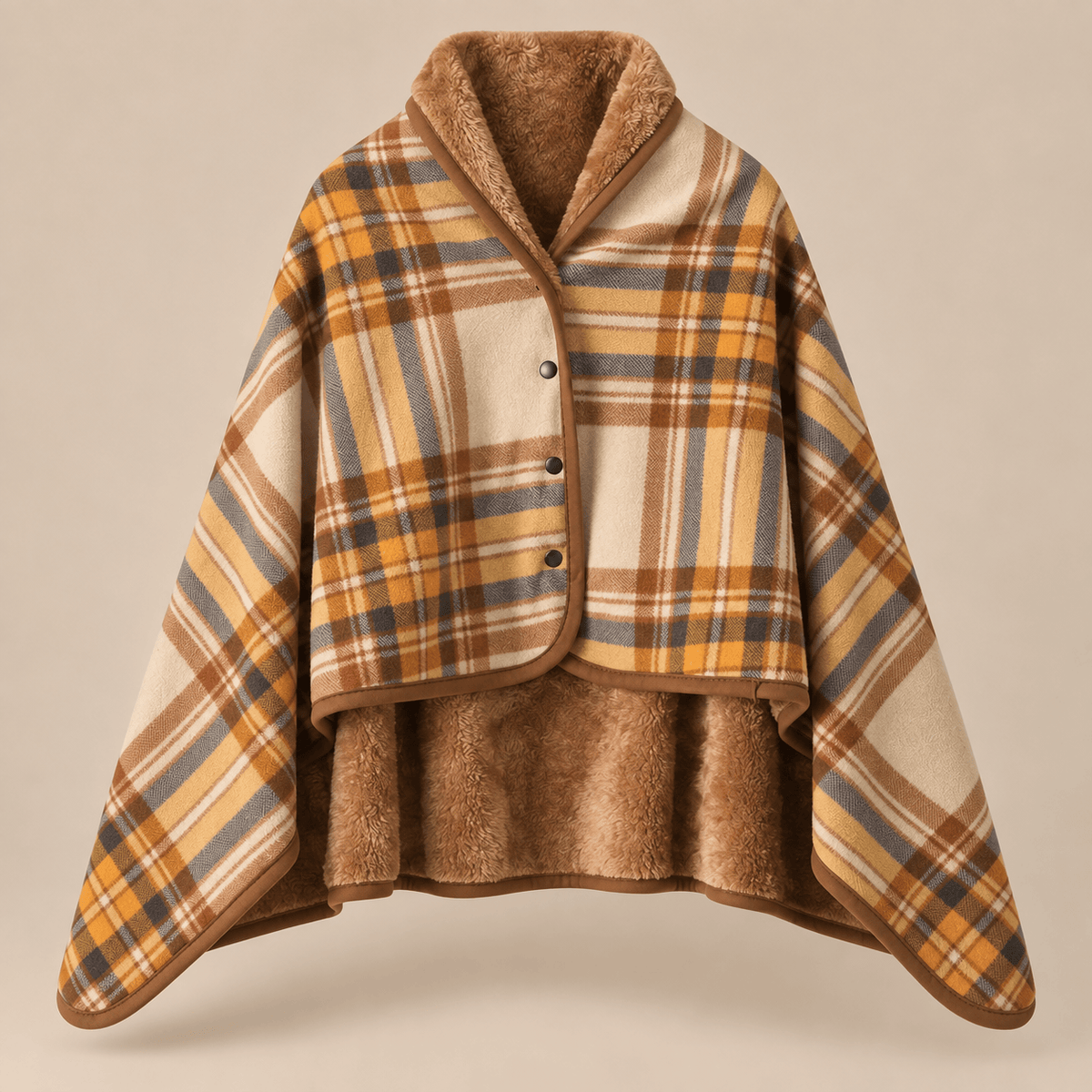 Ton poncho Poncho Polaire Portable À Carreaux