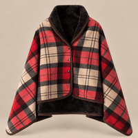 Ton poncho Poncho Polaire Portable À Carreaux