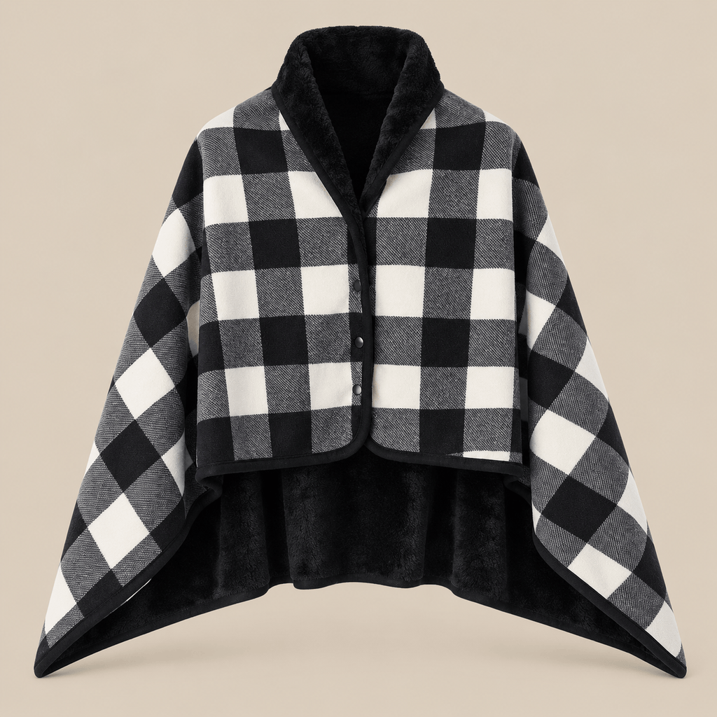 Ton poncho Poncho Polaire Portable À Carreaux