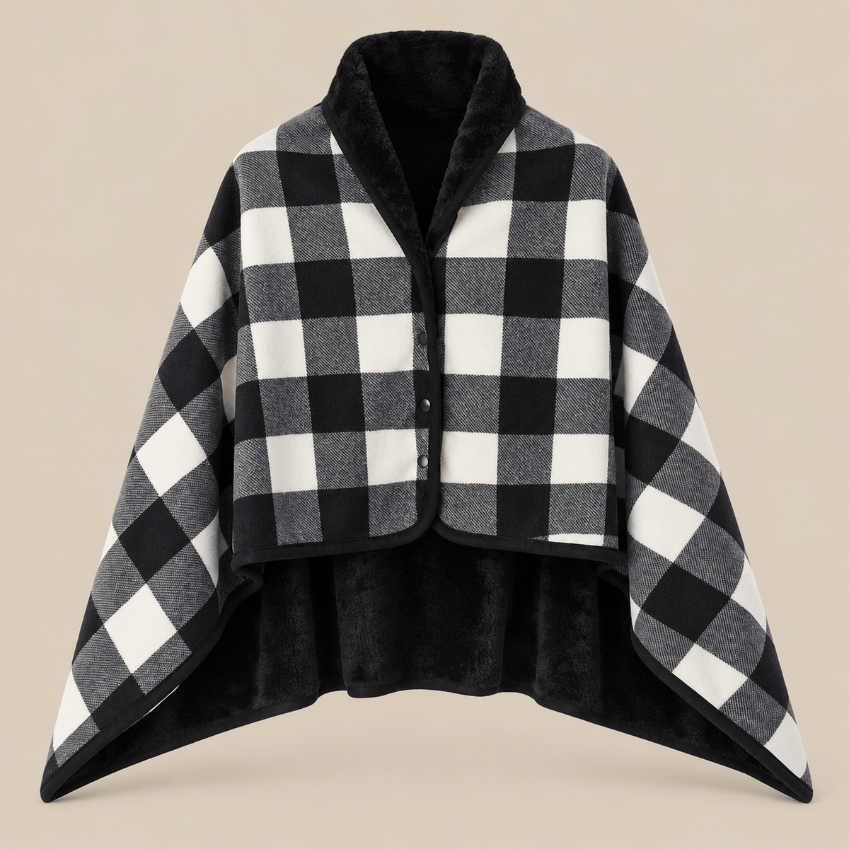 Ton poncho Poncho Polaire Portable À Carreaux