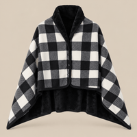 Ton poncho Poncho Polaire Portable À Carreaux