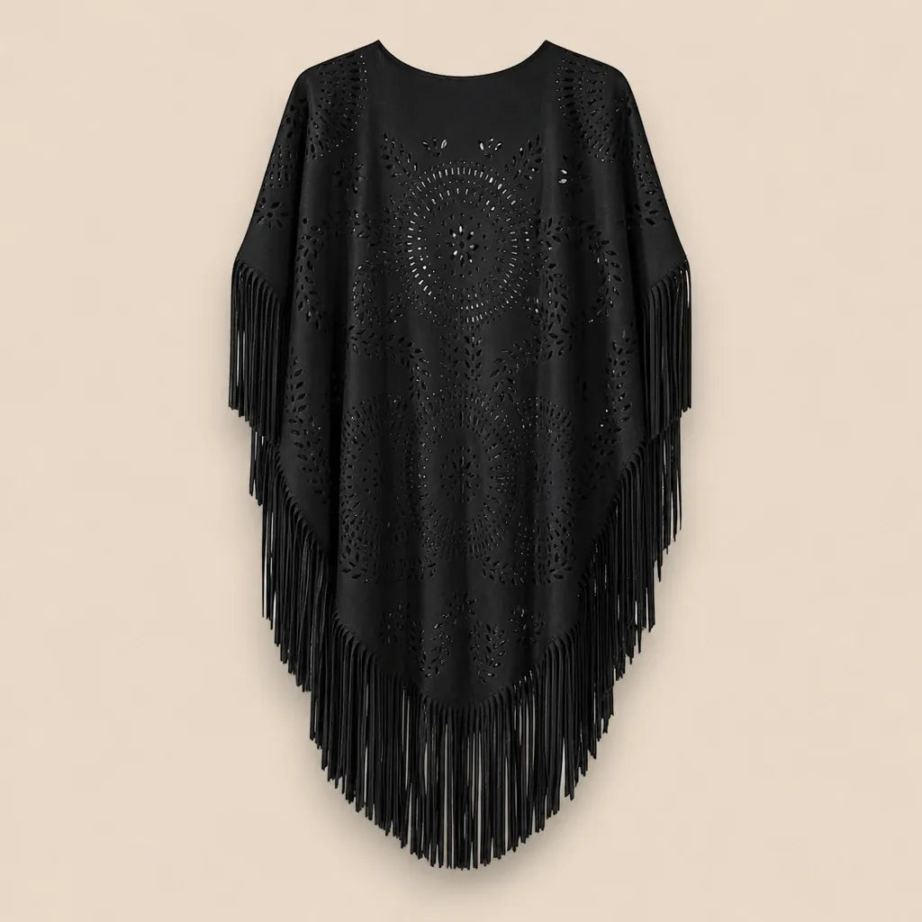 Ton poncho Poncho Polyester Camel En Suédine