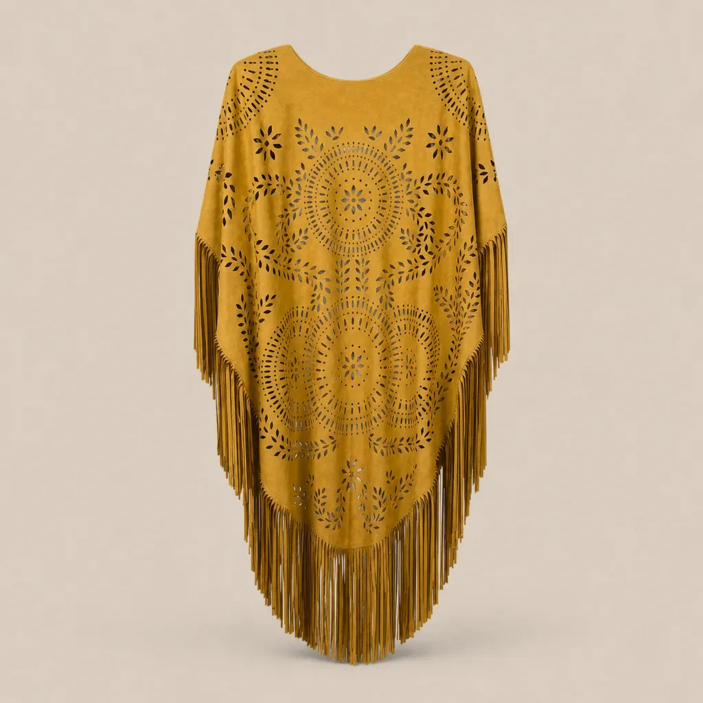 Ton poncho Poncho Polyester Camel En Suédine