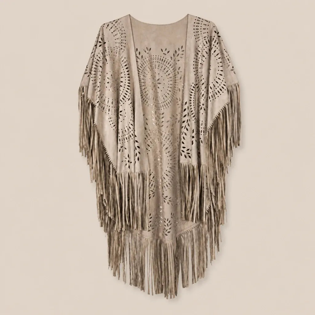Ton poncho Poncho Polyester Camel En Suédine