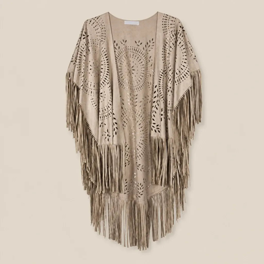 Ton poncho Poncho Polyester Camel En Suédine