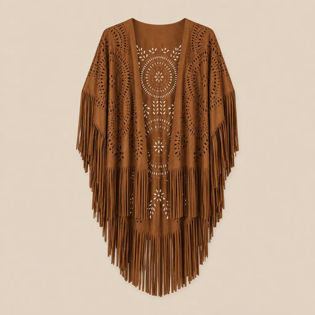 Ton poncho Poncho Polyester Camel En Suédine