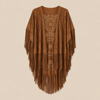 Ton poncho Poncho Polyester Camel En Suédine