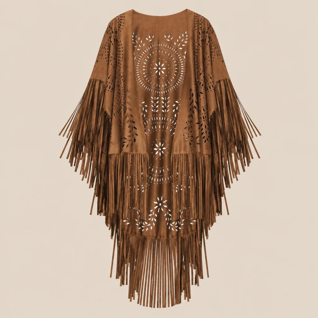 Ton poncho Poncho Polyester Camel En Suédine