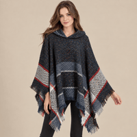 Ton poncho Poncho Printemps À Capuche À Carreaux