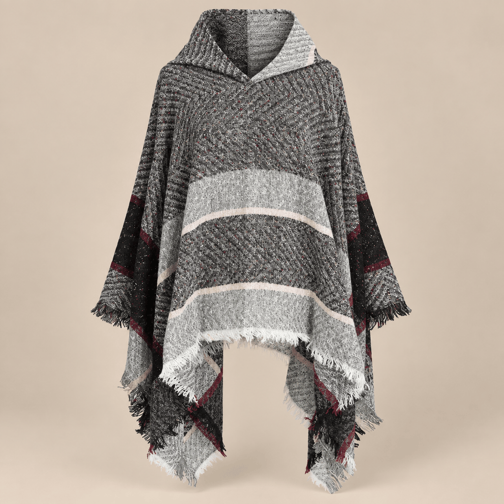 Ton poncho Poncho Printemps À Capuche À Carreaux