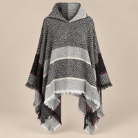 Ton poncho Poncho Printemps À Capuche À Carreaux