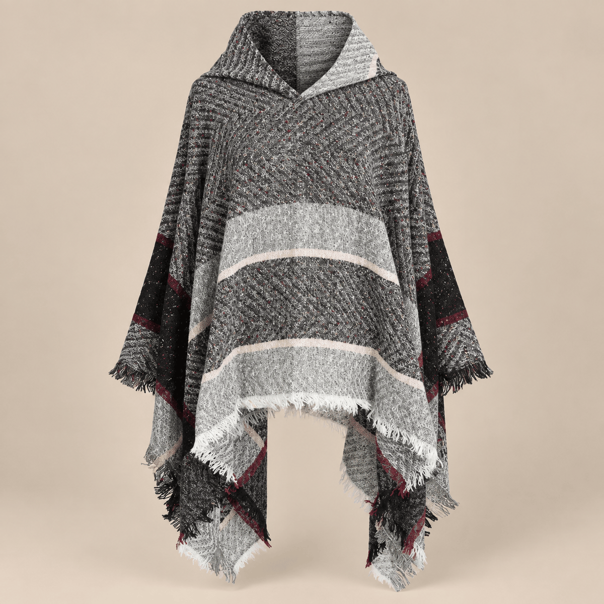 Ton poncho Poncho Printemps À Capuche À Carreaux