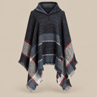 Ton poncho Poncho Printemps À Capuche À Carreaux