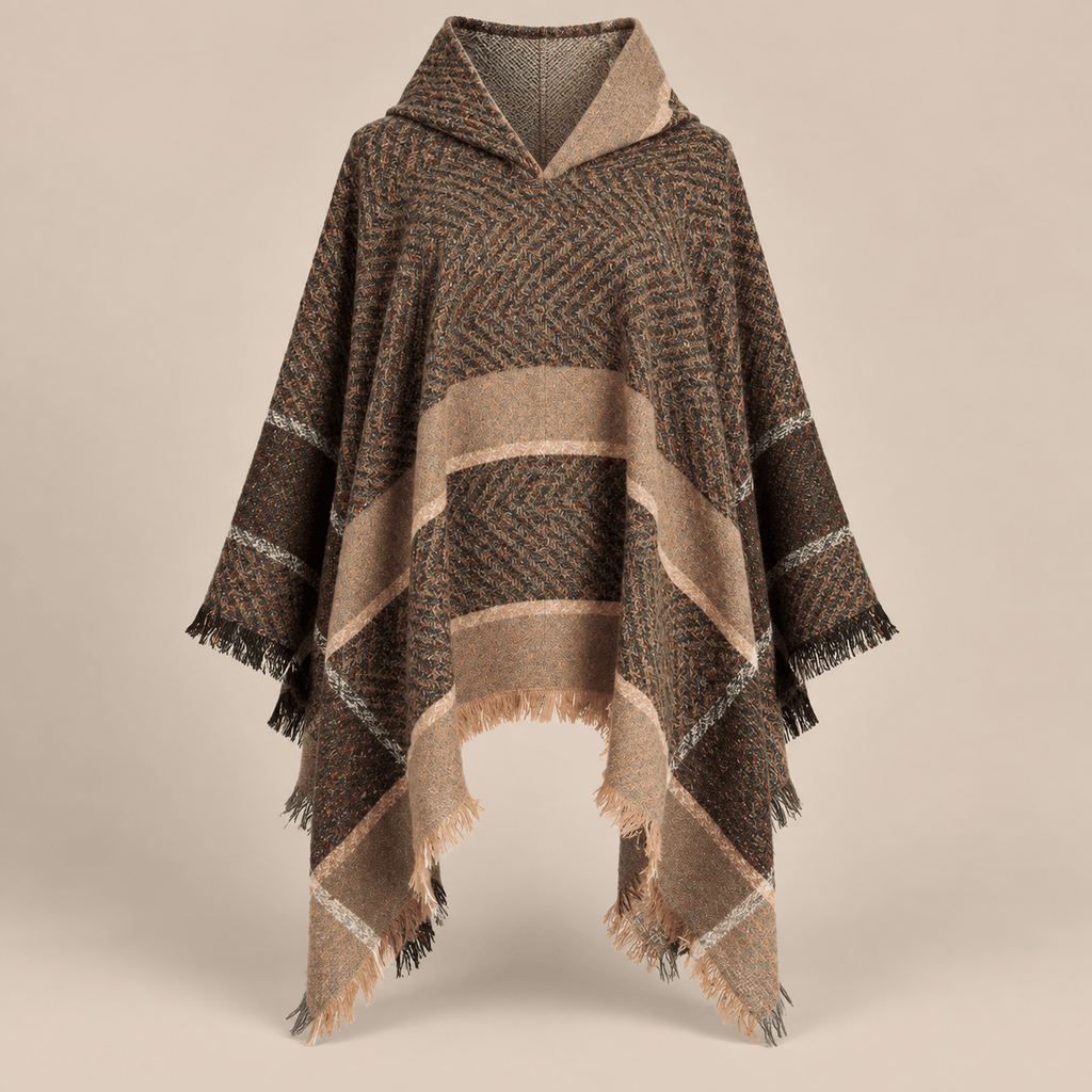 Ton poncho Poncho Printemps À Capuche À Carreaux