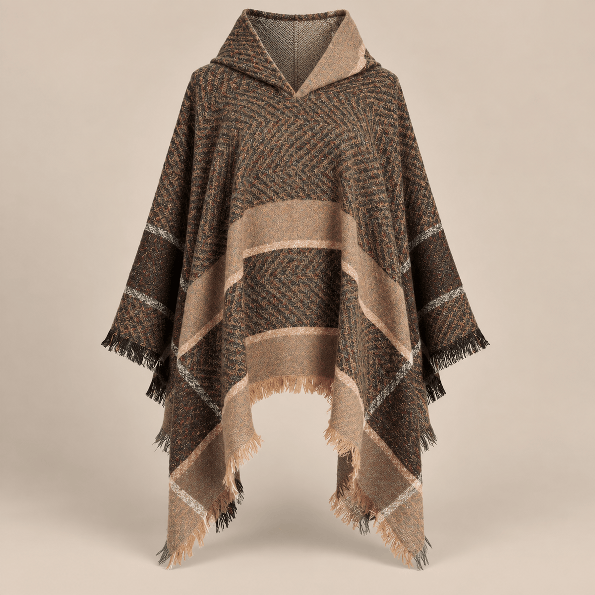 Ton poncho Poncho Printemps À Capuche À Carreaux