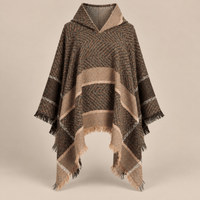 Ton poncho Poncho Printemps À Capuche À Carreaux