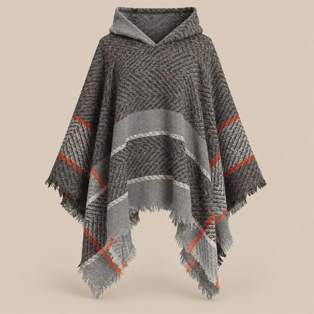 Ton poncho Poncho Printemps À Capuche À Carreaux