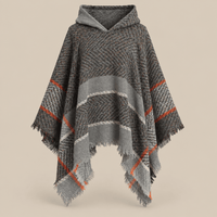 Ton poncho Poncho Printemps À Capuche À Carreaux