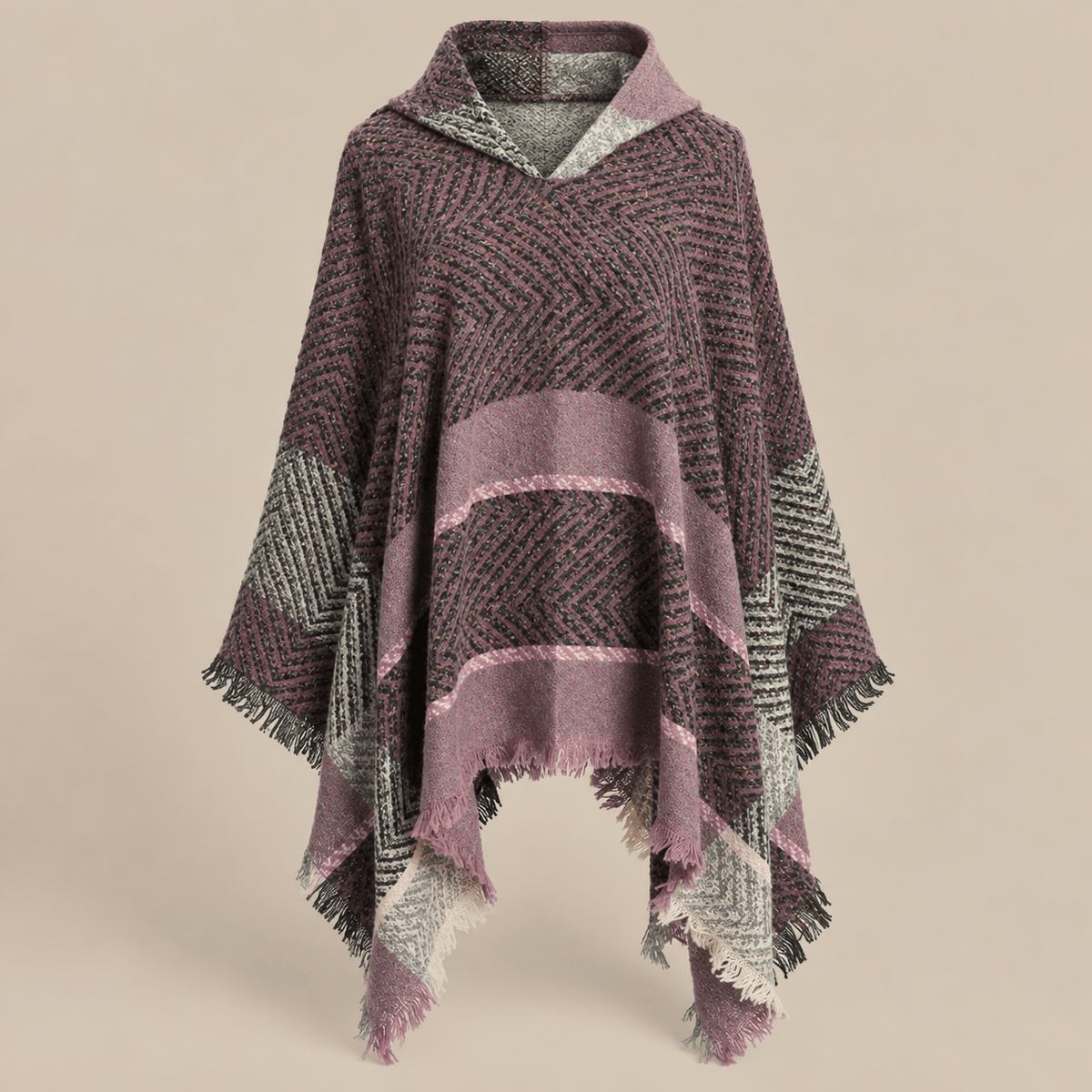 Ton poncho Poncho Printemps À Capuche À Carreaux