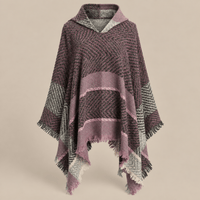 Ton poncho Poncho Printemps À Capuche À Carreaux