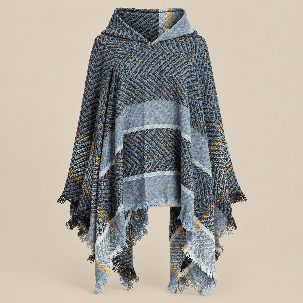 Ton poncho Poncho Printemps À Capuche À Carreaux