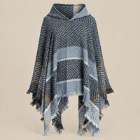 Ton poncho Poncho Printemps À Capuche À Carreaux