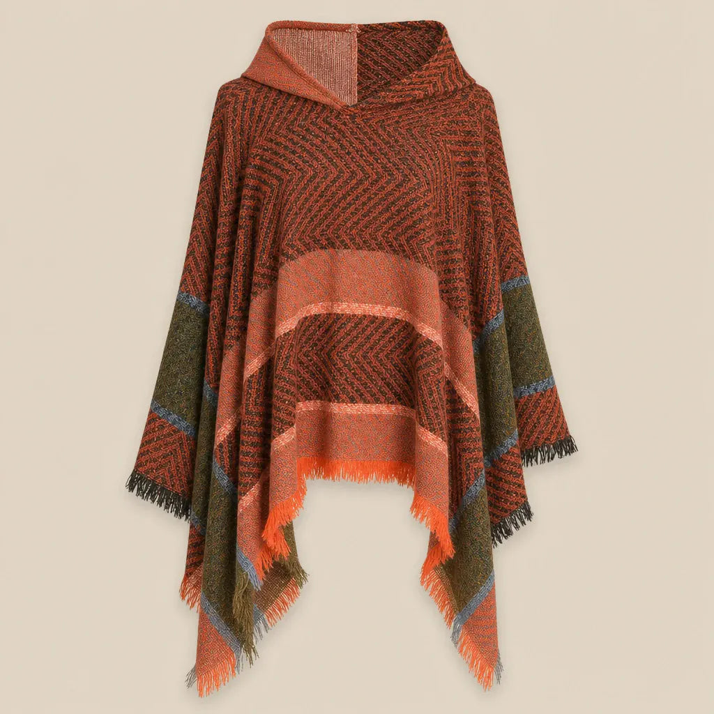 Ton poncho Poncho Printemps À Capuche À Carreaux