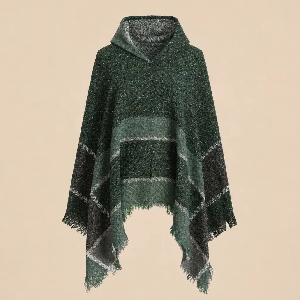 Ton poncho Poncho Printemps À Capuche À Carreaux