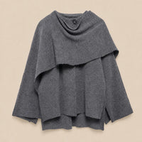 Ton poncho Poncho Pull Femme En Maille Col Écharpe