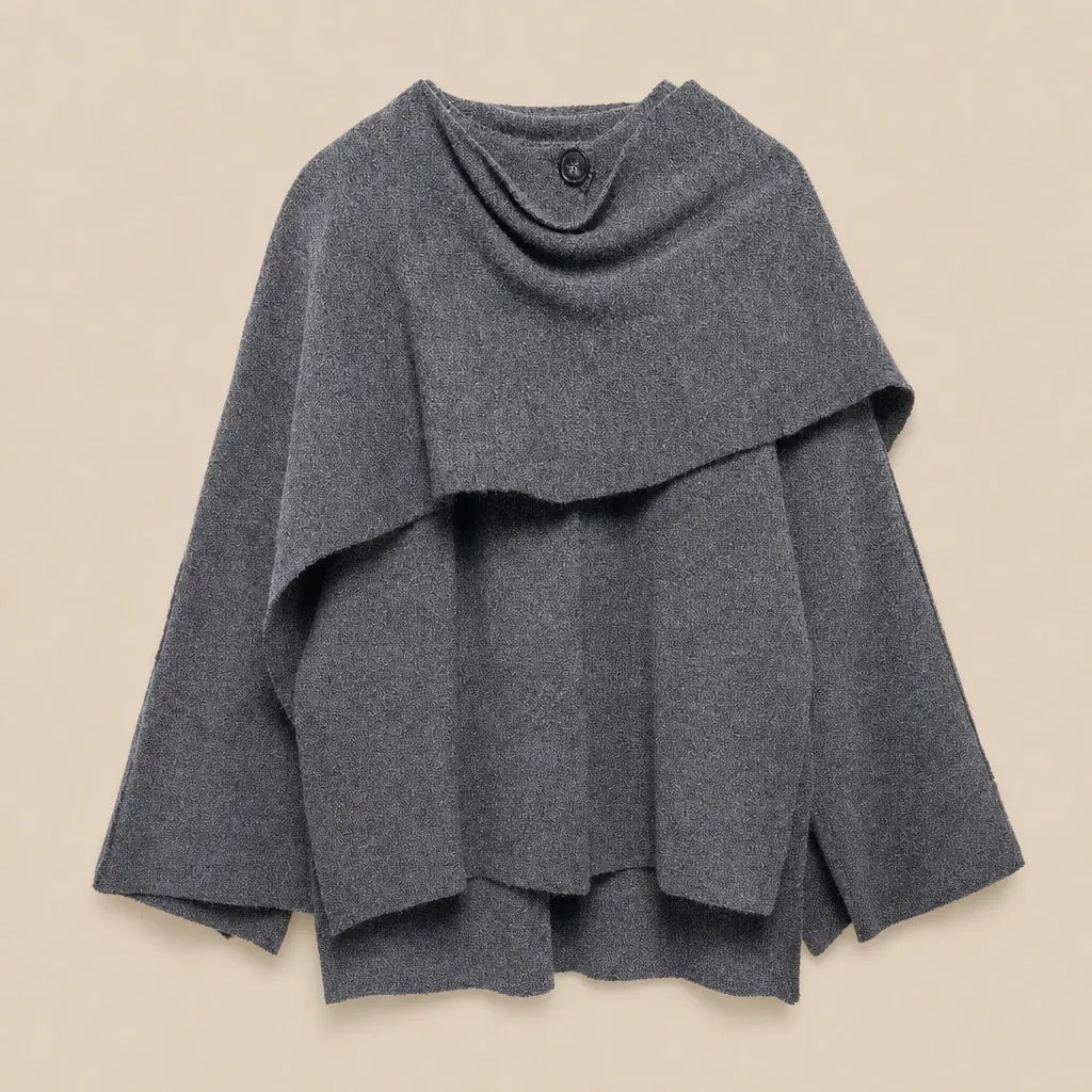 Ton poncho Poncho Pull Femme En Maille Col Écharpe