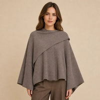 Ton poncho Poncho Pull Femme En Maille Col Écharpe