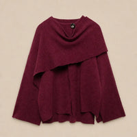 Ton poncho Poncho Pull Femme En Maille Col Écharpe