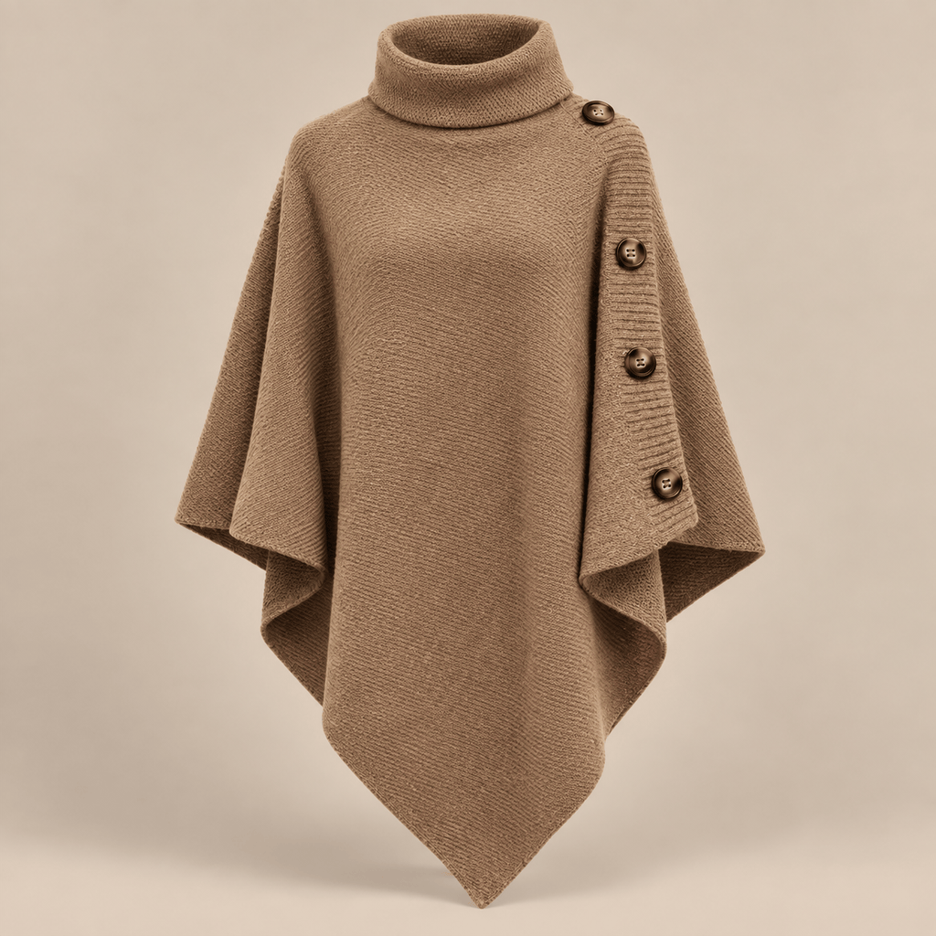 Ton poncho Pull Poncho Col Roulé Asymétrique