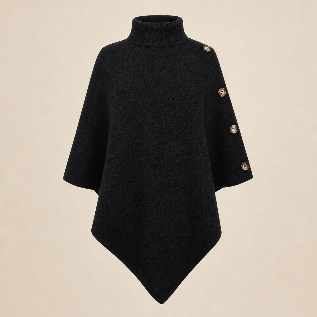 Ton poncho Pull Poncho Col Roulé Asymétrique