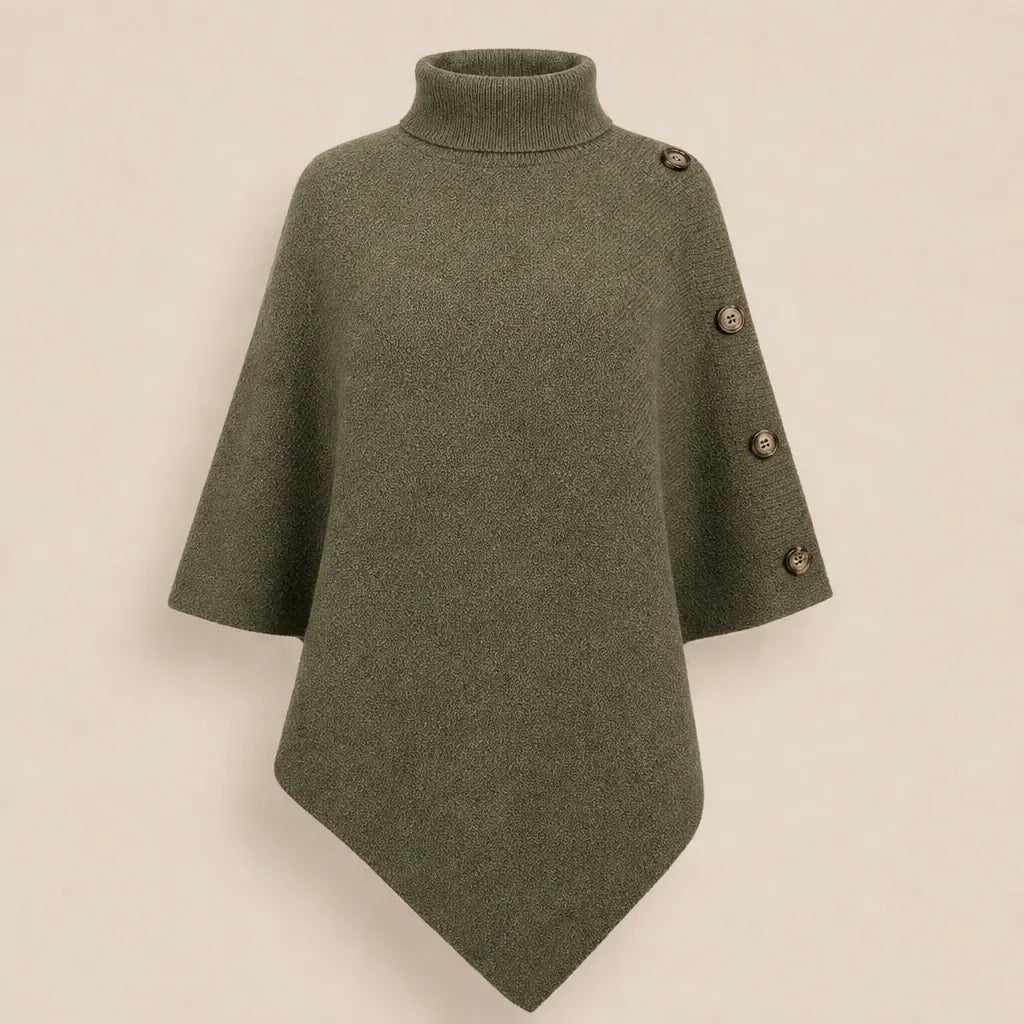 Ton poncho Pull Poncho Col Roulé Asymétrique