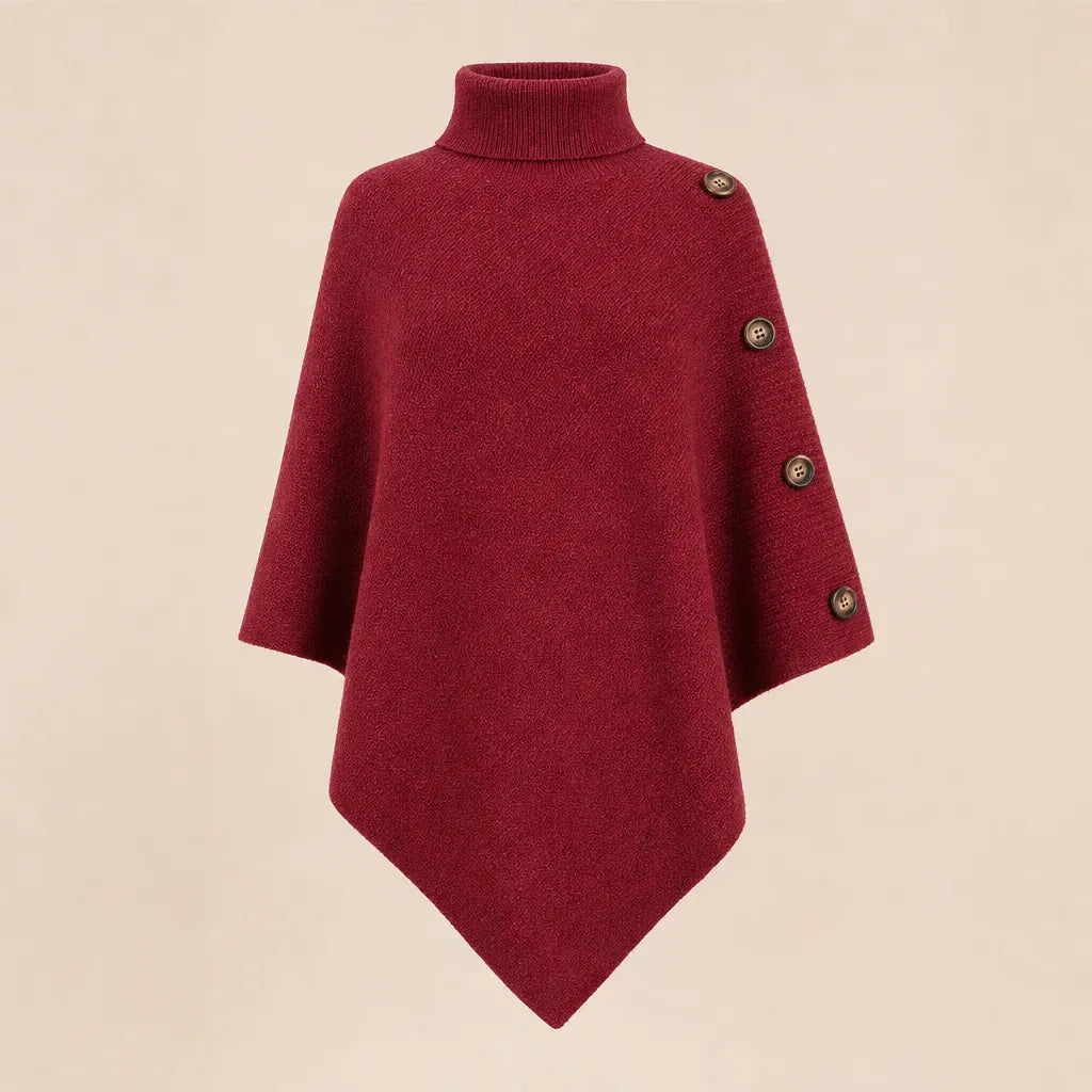Ton poncho Pull Poncho Col Roulé Asymétrique