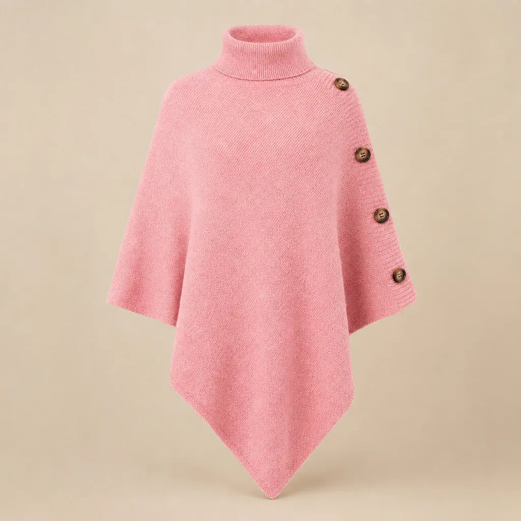 Ton poncho Pull Poncho Col Roulé Asymétrique