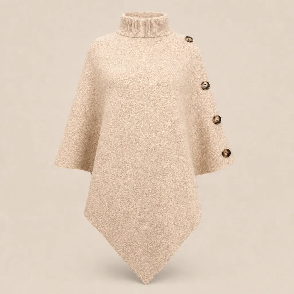 Ton poncho Pull Poncho Col Roulé Asymétrique