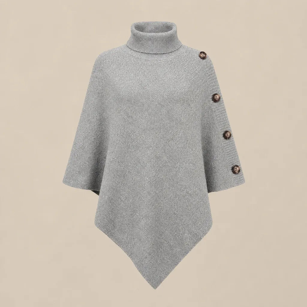 Ton poncho Pull Poncho Col Roulé Asymétrique