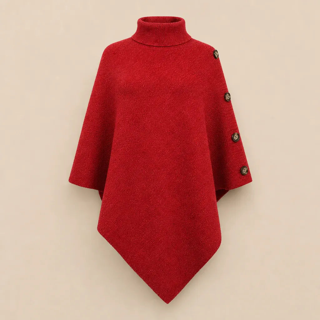 Ton poncho Pull Poncho Col Roulé Asymétrique