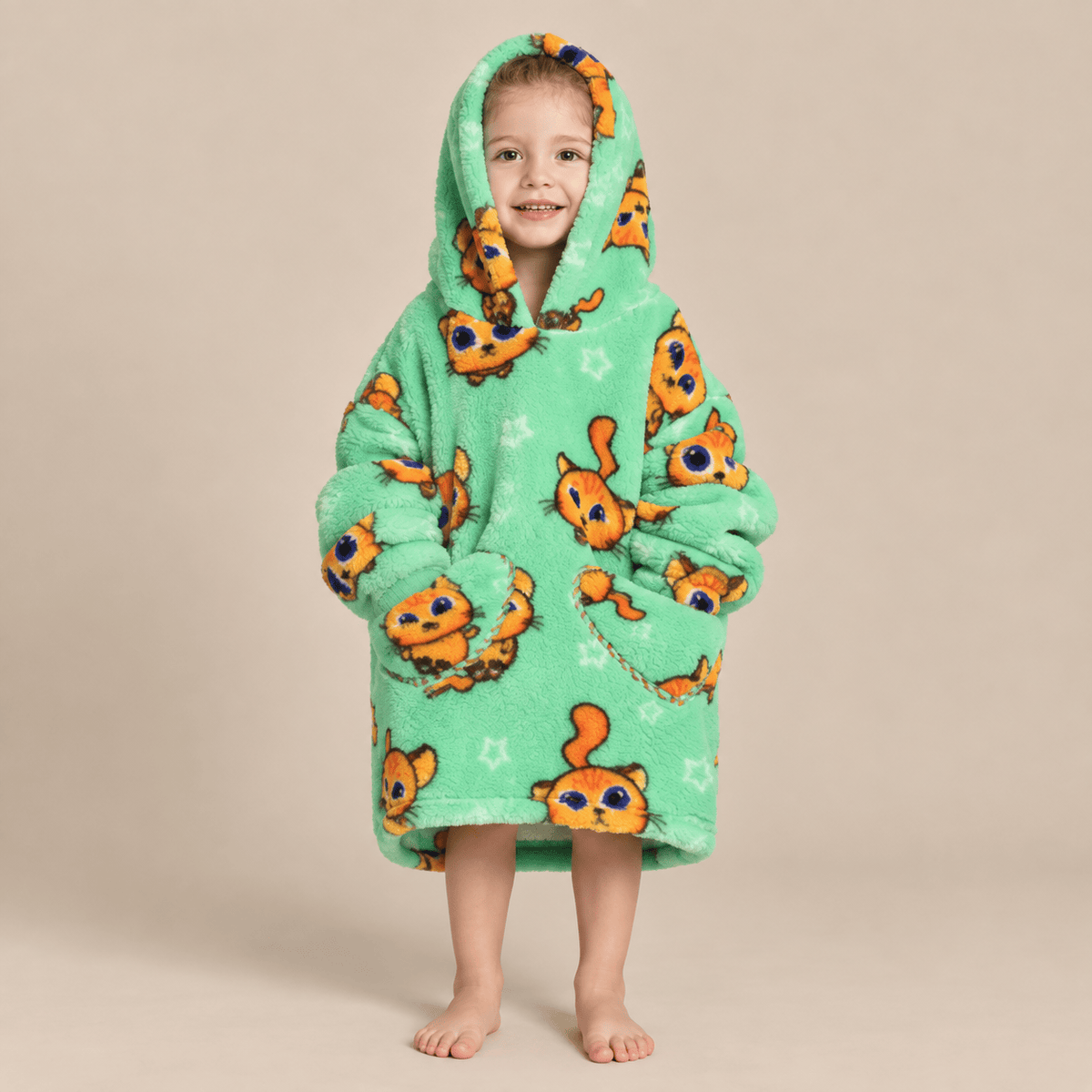 Ton poncho Sweat couverture à capuche enfant en polaire épaisse