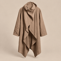 Ton poncho Trench homme bleu foncé ample et irrégulier à col écharpe