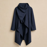 Ton poncho Trench homme bleu foncé ample et irrégulier à col écharpe