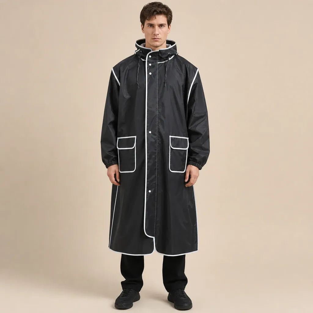 Ton poncho Vêtement De Pluie Vélo Homme Long Avec Capuche